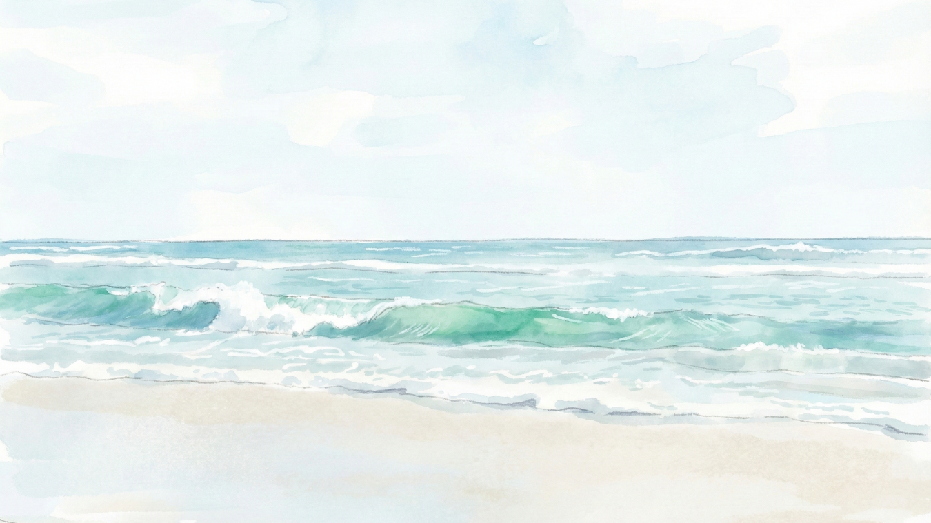 ハワイの静かな波