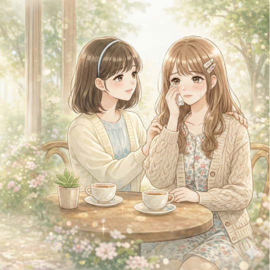 楽しそうに話をする二人の女性