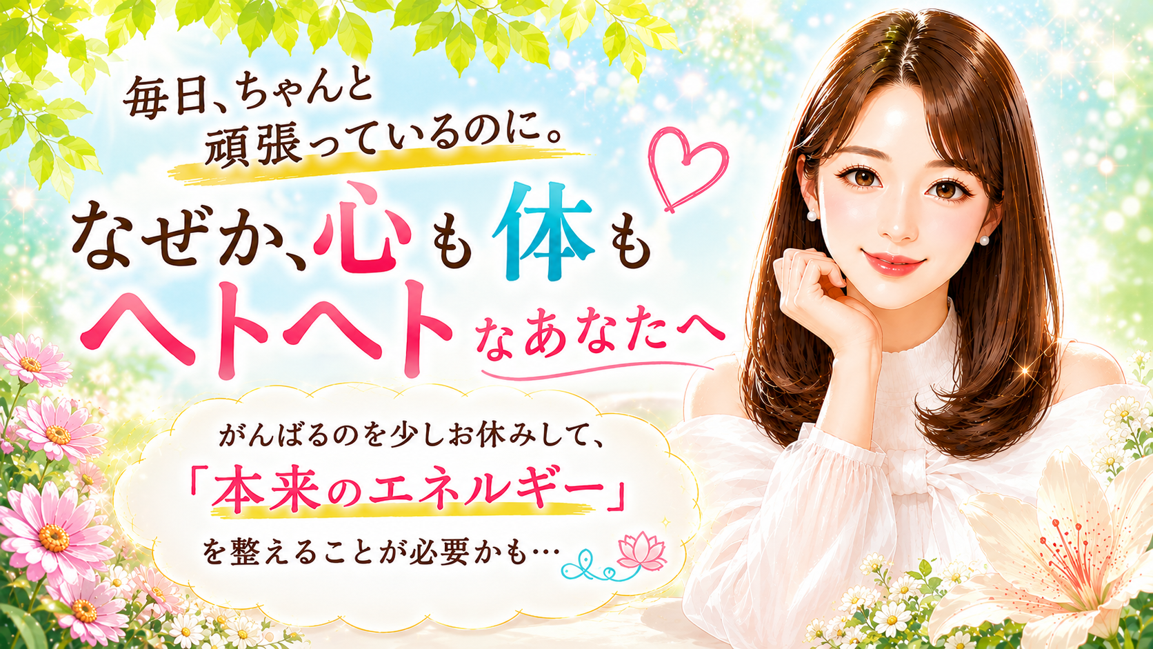 毎日、ちゃんと頑張っているのに。なぜか、心も体もヘトヘトなあなたへ